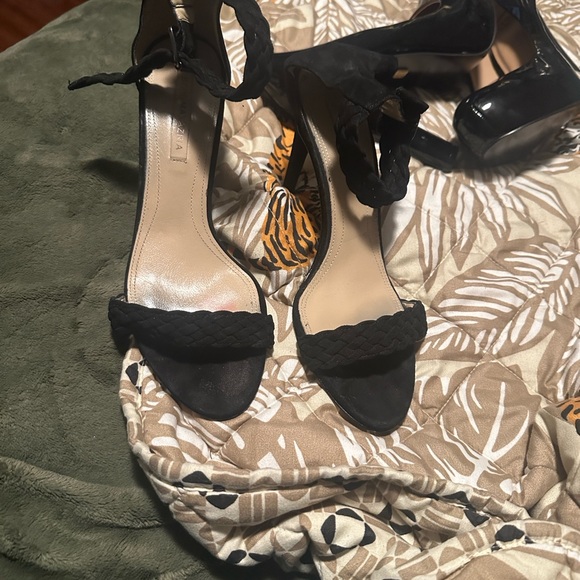 BCBGMaxAzria Black Braided Strap Heels - Picture 2 of 5